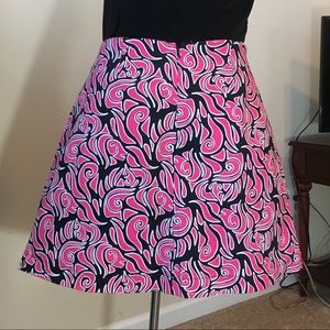 Pink black and white skirt